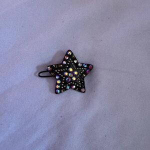 Star-Shaped Kids Hair Clip - Black and Multicolor